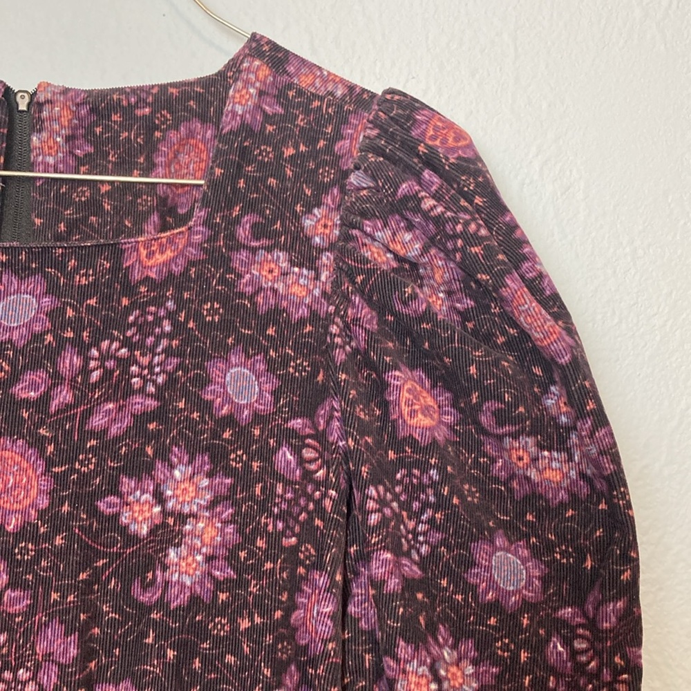 Vintage Laura Ashley Womens Size 10 Purple Floral Pinwale Cordurory Modest Dress - Picture 3 of 12